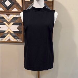 Banana Republic Black Sleeveless Mock Neck Zip Back Top XS